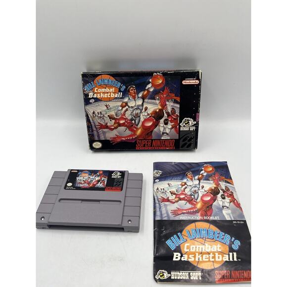 SNES Games - Bill Lambeer's Combat Basketball - Excellent Condition - Picture 2 of 14